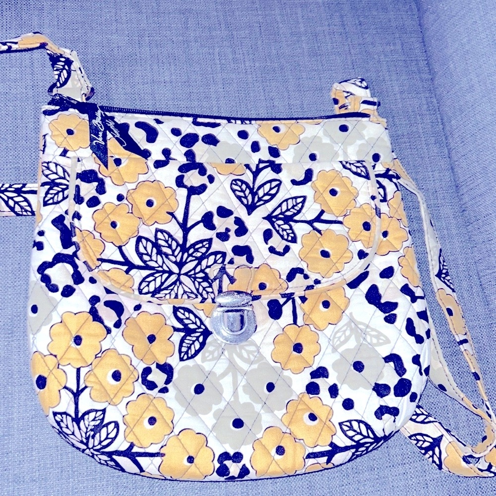 Vera Bradley Crossbody Bag Purse "Go Wild" Black Yellow